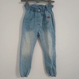 Boboli lightweight bleach denim jogger size 6